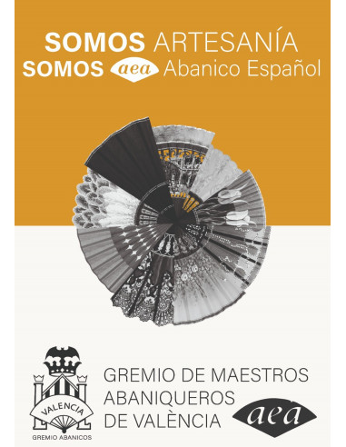 Abanico mediano de seda hecho a mano en España