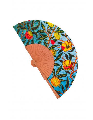 Silk fan and wood with Art Nouveau style