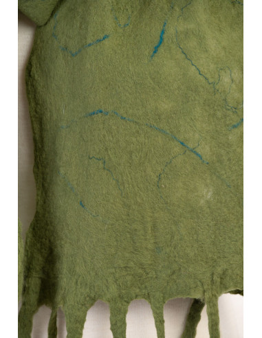 Colorful felted merino wool scarf