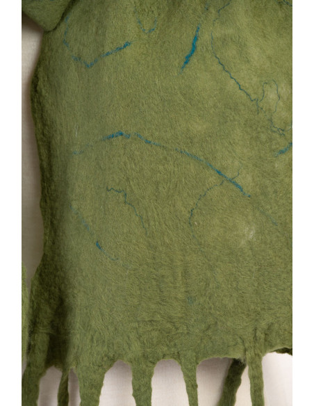 Colorful felted merino wool scarf