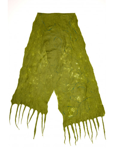 Colorful felted merino wool scarf
