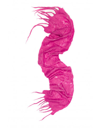 Bufanda de colors de llana merina feltrada