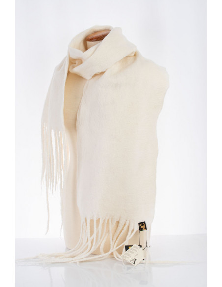 Colorful felted merino wool scarf