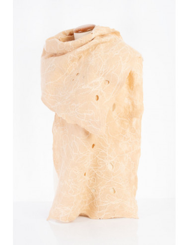 Colorful felted merino wool scarf