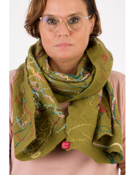 Bufanda de lana merina fieltrada