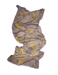 Silk scarf for women. Hand-painted natural silk foulard. Elegant shawl for party.