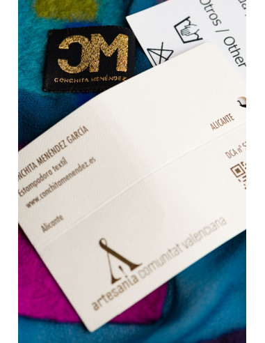 Elegant Mocador Xal echarpe o Foulard de seda natural cosit i pintat a mà, rentable, peça única