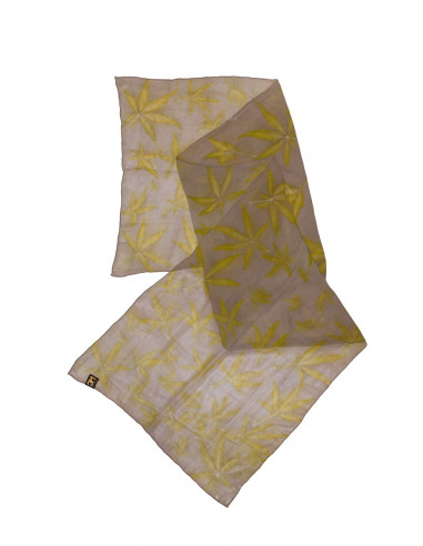 Elegant Mocador Xal echarpe o Foulard de seda natural cosit i pintat a mà, rentable, peça única