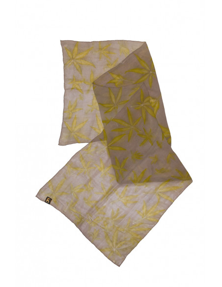 Elegant Mocador Xal echarpe o Foulard de seda natural cosit i pintat a mà, rentable, peça única