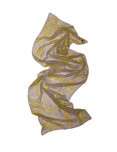 Elegant Mocador Xal echarpe o Foulard de seda natural cosit i pintat a mà, rentable, peça única