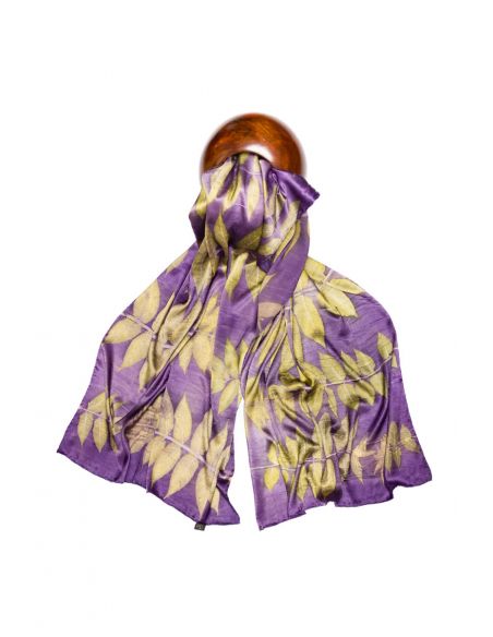 Silk scarf for women. Hand-painted natural silk foulard. Elegant shawl for party.