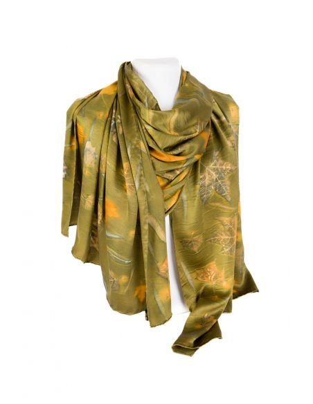 Mocador de seda per a dona. Foulard de seda natural pintat a mà. Xal elegant per festa