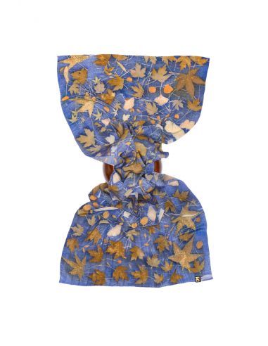 Elegant hand-painted natural silk Scarf Shawl Echarpe or Foulard, washable, unique piece