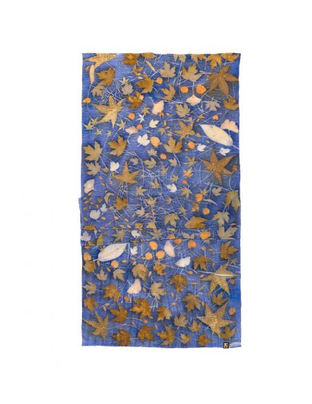 Elegant Mocador Xal echarpe o Foulard de seda natural cosit i pintat a mà, rentable, peça única