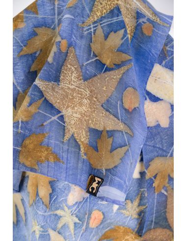 Elegant Mocador Xal echarpe o Foulard de seda natural cosit i pintat a mà, rentable, peça única