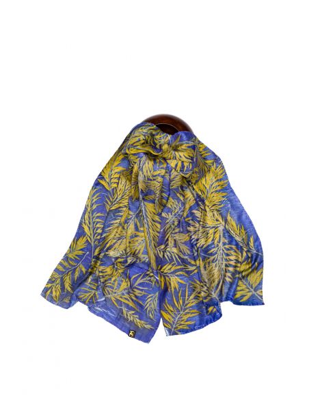 Pañuelo Chal Echarpe o Foulard de seda natural cosido y pintado a mano; lavable, pieza única