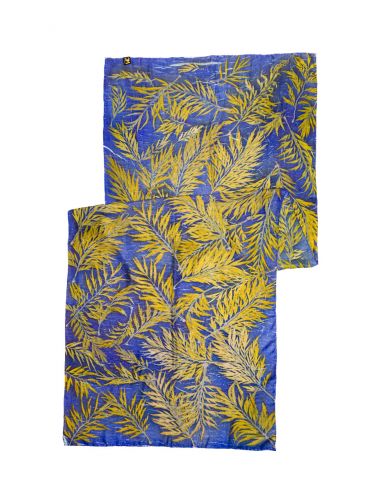 Large Natural Silk Shawl Scarf for women. Ecoprint handmade in Crêpe de Seda.