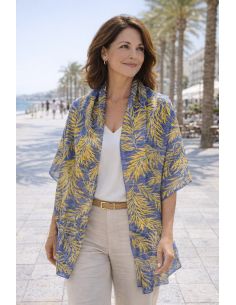 Large Natural Silk Shawl Scarf for women. Ecoprint handmade in Crêpe de Seda.