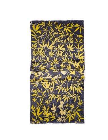 Pañuelo Chal Echarpe o Foulard de seda natural cosido y pintado a mano; lavable, pieza única
