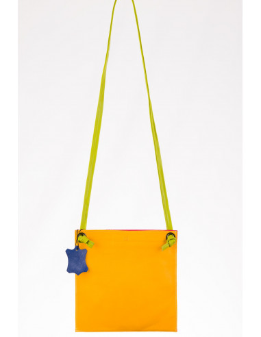 Handmade leather bag woman color youth sport casual cheerful small