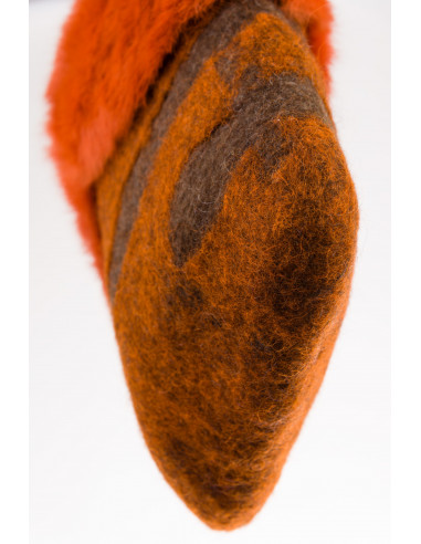 👜 Bolso de Fieltro Marrón y Naranja Hecho a Mano: Exclusivo y Único