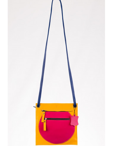 Handmade leather bag woman color youth sport casual cheerful small