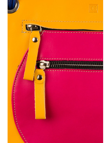 Handmade leather bag woman color youth sport casual cheerful small