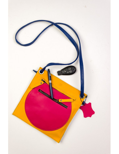 Handmade leather bag woman color youth sport casual cheerful small