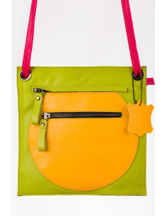 Handmade leather bag woman color youth sport casual cheerful small