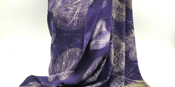 Bufandas de Seda Natural con estampación Ecoprint 